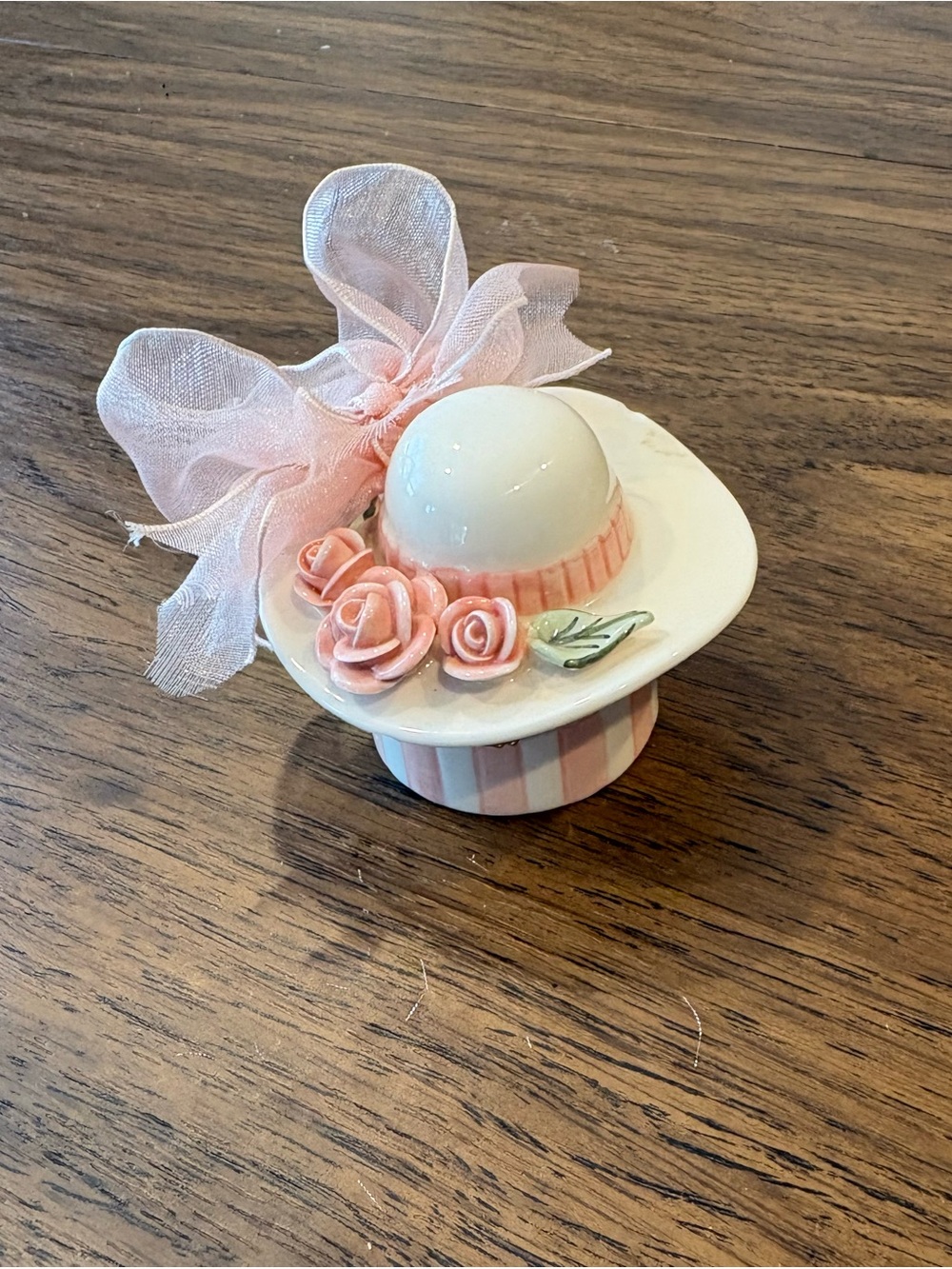 Mud Pie Pink Decorative Mini Hat Box with Bow & Rose Accents